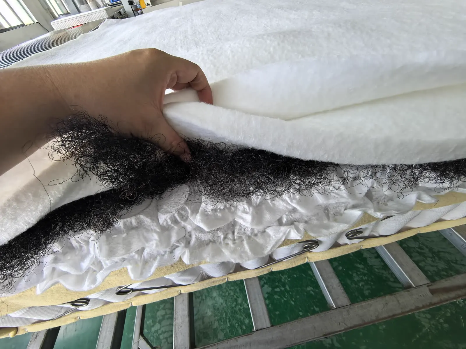 mattress material layer detail checked before compression packing